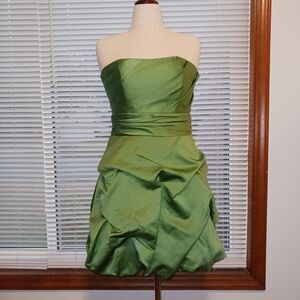 David's Bridal Womens Strapless Dress Size 10 Short Green Prom Fairycorp